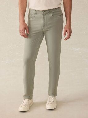 Men’s Faherty Stretch Terry 5 Pocket Green Pants Size 31x28